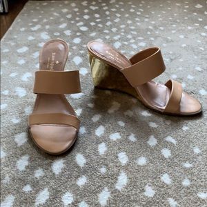 Kate Spade Gold Wedge, size 7.5